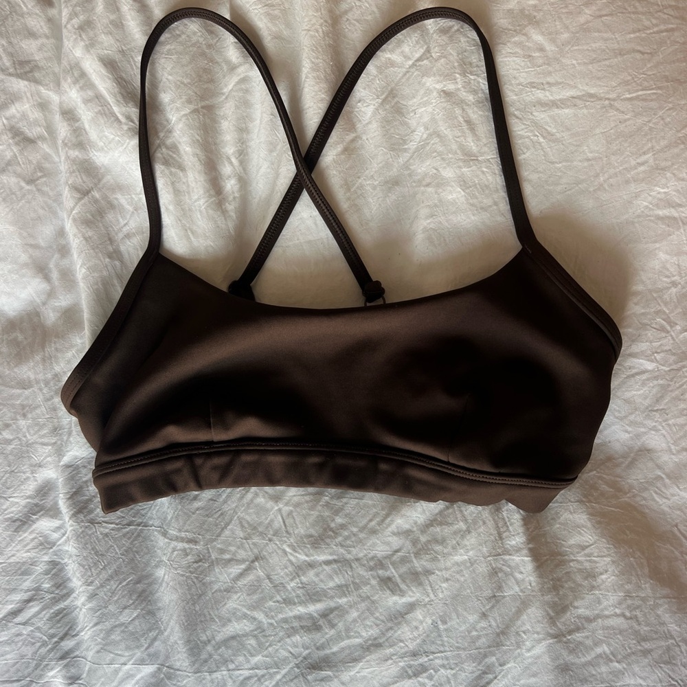 ALO Yoga Women's Brown Bralette with Crossback Straps